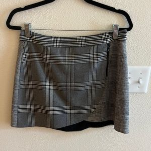 Alice + Olivia Grey Plaid Zip Mini Skirt